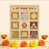 Original Small Navgrah Gold Plated Copper Yantra