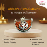 Natural 1 Face Rudraksha For Men Women,Original Lab Certified Brown One Mukhi Nepali Rudraksha With Om Silver Capping Locket,Lord Shiva Half Moon Kaju Dana Rudraksha