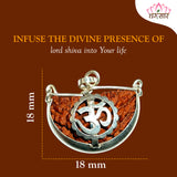 Natural 1 Face Rudraksha For Men Women,Original Lab Certified Brown One Mukhi Nepali Rudraksha With Om Silver Capping Locket,Lord Shiva Half Moon Kaju Dana Rudraksha