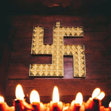 Copper Swastik Pyramid Vastu Yantra for Door Entrance, Golden Swastik Pyramid for Home Office Shop Factory, Mandir, Religious Holy Swastik for Positivity, Prosperity and Success