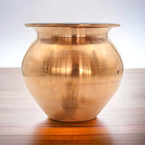 Tambe Ka Lota for Puja Big Size Temple Use, Kumkuma Kalash for Diwali, Pooja, Festival, Home Decoration, Brown Copper, Vessel for Drinking Water Karwachauth Poojan Article (1 Pcs)