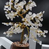 White Stone Tree Crystal for Home Decor, Transparent Stone Tree 7 Chakra 500 Bits, Small Clear Size Gem Stone Tree for Vastu, Natural Citrine Tree for Reiki Healing