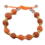 Natural Rudraksha Golden Cap Beads Bracelet