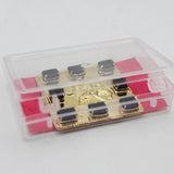 Energized Rahu Yantra Plate For Home Business Good Luck,Original Rahu Yantra Golden Plated Black Color Stone Set For Pooja vastu With Square Shape Box