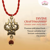 Mahakal OM Trishul Locket with Rudraksha Mala