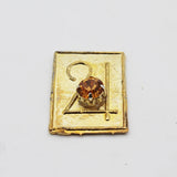 Brishpati Yantra Stone in Gold Plated For Pooja,Original One Stone Brishpati Yantram Sidh Ashtadhatu Plate For Home,Small Pocket Size Vastu Yantra For Good Luck Office