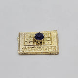 Original Shree Shani Yantra Blue Sapphire Stone in Gold Plated For Home,Square Shape Yantram Small Size Card For Wallet,Natural Neela Stone business,Good Luck