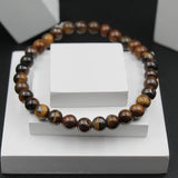 Aesthetic Bracelet for Men Stylish, Brown Stone Bracelets for Women Fashion, Reiki Feng-Shui Healing Crystal Gem Stone Triple Protection Beads Cuff Band for Boys Girls Couple Best Friend
