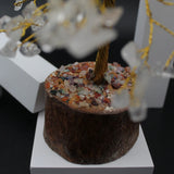 White Stone Tree Crystal for Home Decor, Transparent Stone Tree 7 Chakra 500 Bits, Small Clear Size Gem Stone Tree for Vastu, Natural Citrine Tree for Reiki Healing