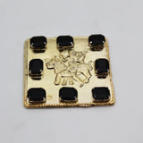 Energized Rahu Yantra Plate For Home Business Good Luck,Original Rahu Yantra Golden Plated Black Color Stone Set For Pooja vastu With Square Shape Box