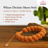 Stylish 2 Line Multilayer 5 Face Rudraksha Bracelet