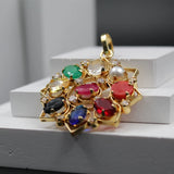 Crystal Navratna Stone Locket