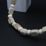 Radha Krishna Locket For Men And Women,Original Big Size White Rectangular Bead Pure Tulsi Mala For Girls And Boys,Vrindavan Couple Radha Krishna Wood Pendant For Neck