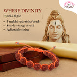 Orange Thread Breaded Rudraksha Bracelet