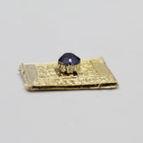 Original Shree Shani Yantra Blue Sapphire Stone in Gold Plated For Home,Square Shape Yantram Small Size Card For Wallet,Natural Neela Stone business,Good Luck