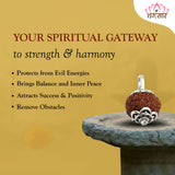 Original 10 Mukhi Rudraksha Bead Silver locket