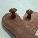 Wooden khadau for Men and Women, Best Wood Design Khadau Chappal to Wear, Unisex Premium Pooja Wooden Charan Paduka Slippers Free Size, Puja Mandir Item
