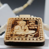 Jai Shree Bhageshwar Dham Pure Wooden Carving White Beads Tulsi Mala