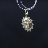 Silver Small Suraj Locket, Sooraj Pendant Necklace for Men and Women,3+'