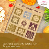 Original Small Navgrah Gold Plated Copper Yantra
