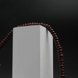 Natural Wood Tulsi Small Beads Mala with Red Sandal Beads