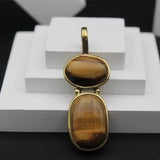 Original Tiger’s Eye Double Stone Locket Without Chain (1 Pc)