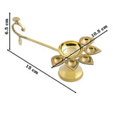 Panch Aarti Diya - Brass Made High Quality | 5 Arti Diya for Puja | 5 Face Brass Diya Pooja Stand for Home & Office
