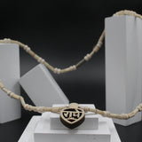 Small Heart Radha Locket Small Cylindrical Round Beads Men Women,Original Designer Wood Tulsi Kanthi Mala Radha Name Pendant Neck