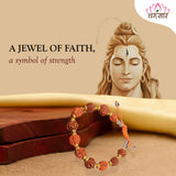 Natural Rudraksha Golden Cap Beads Bracelet