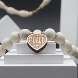 Wood Cylindrical Round Beads,Small Heart Radha White Tulsi Mala Men And Women,Original Tulsi Kanthi Mala With Radha Name Locket,Brown Color Radha Fancy Pendant