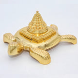 Meru Kachua (Turtle) Gold Plated For Good Luck & Evil Eye Protection | Metal Yantra Gold Plated