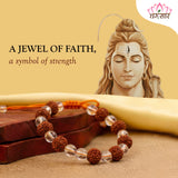 Rudraksha With White Crystal Bracelet