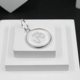 Engraved Om Sphatik Locket For Men And Women,Original Sfatik Silver Plated Coin Shape Pendant For Neck,Small Size White Om Sphatik Yantra Pendant Boys Girls(20g)