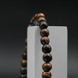 Aesthetic Bracelet for Men Stylish, Brown Stone Bracelets for Women Fashion, Reiki Feng-Shui Healing Crystal Gem Stone Triple Protection Beads Cuff Band for Boys Girls Couple Best Friend