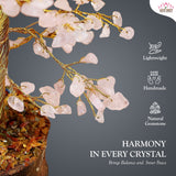 Rose Stone Tree Crystal for Home Decor, Pink Stone Tree 7 Chakra 500 Bits, Small Size Gem Stone Tree for Vastu, Natural Citrine Tree for Reiki Healing