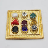 Effective Multicolor Navratna Yantra Stone Plate For Pooja
