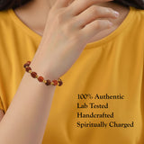 Natural Rudraksha Golden Cap Beads Bracelet