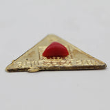 Small Size Triangular Mangal Yantra Stone For Home,Original Copper Plated Yantram For Wallet,Natural Moonga Italian Red Coral Stone,Mangal Magalik Dosh Nivaran