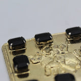 Energized Rahu Yantra Plate For Home Business Good Luck,Original Rahu Yantra Golden Plated Black Color Stone Set For Pooja vastu With Square Shape Box