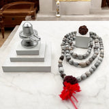 Pack Of 3 Combo Natural Vaijanti Mala With Original Rudraksha And Silver Parad Shivling
