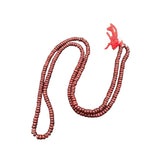 Natural Wood Tulsi Small Beads Mala with Red Sandal Beads