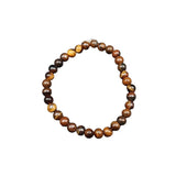Aesthetic Bracelet for Men Stylish, Brown Stone Bracelets for Women Fashion, Reiki Feng-Shui Healing Crystal Gem Stone Triple Protection Beads Cuff Band for Boys Girls Couple Best Friend