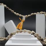 Natural Big Size Yellow Thread 108 Beads Kanthi Tulsi Mala for Pooja