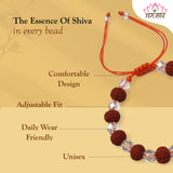 Rudraksha With White Crystal Bracelet