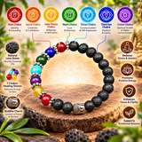7 Chakra lava stone Budhha bracelet