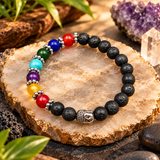 7 Chakra lava stone Budhha bracelet