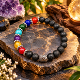 7 Chakra lava stone Budhha bracelet