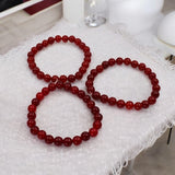 Pack of 3 Red Bracelet Stone Stretchable Bracelet