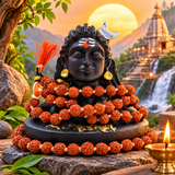 Adiyogi Shiva Statue with 5mm Rudraksha Mala