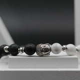 Black and White Chakra Yoga Stretchable Bracelet